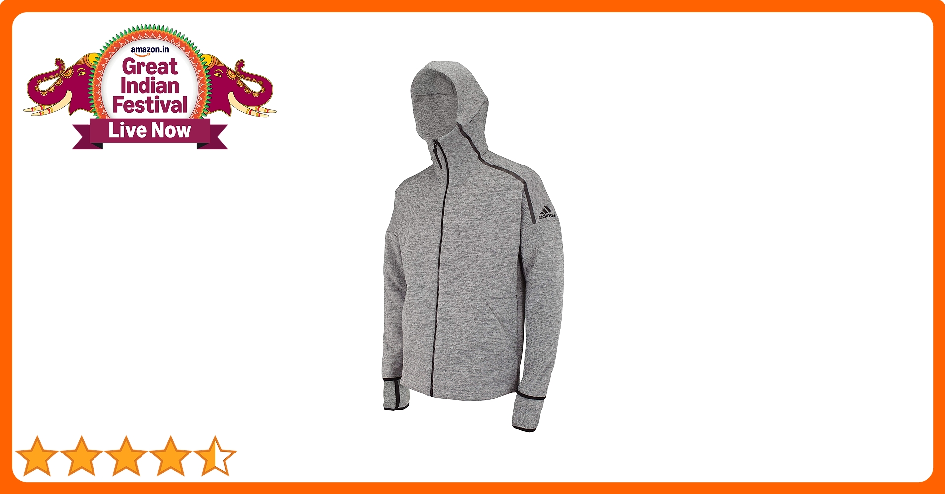 ⭐︎⭐︎ar‼️‼️‼️ Buy adidas Men's ZNE Fast Release Full Zip Hoodie, Grey 3X